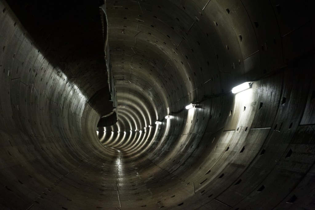 地下鉄北南線の工事現場にて